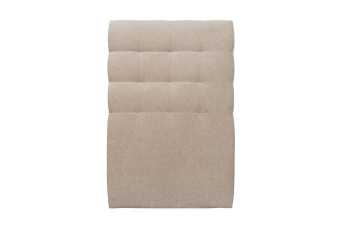 Tête de lit 90 cm Capitonnée - Tissu Toile Natté Beige Brun
