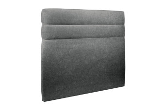 Tête de lit 135 cm Lignes - Tissu Toile Natté Gris Anthracite