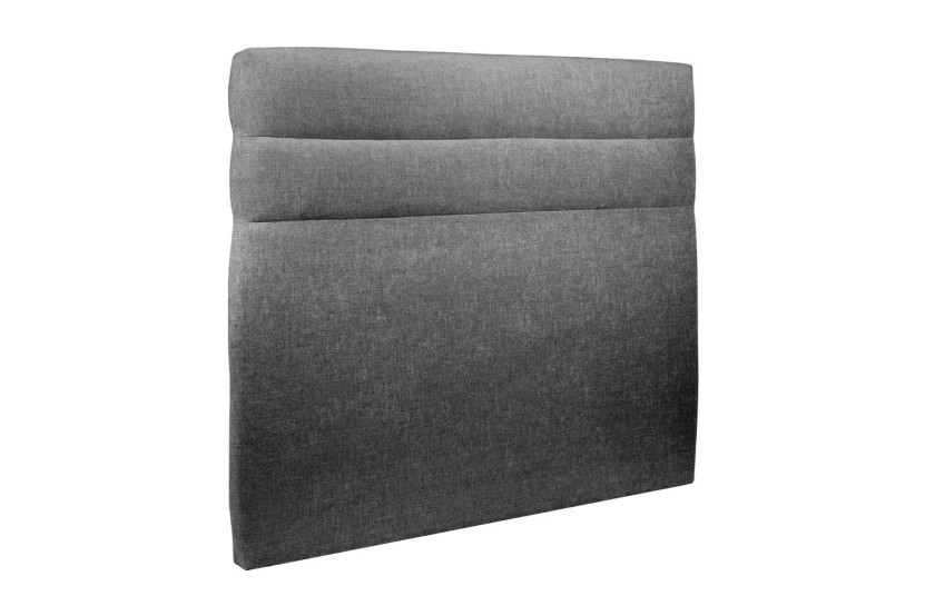 Tête de lit 135 cm Lignes - Tissu Toile Natté Gris Anthracite
