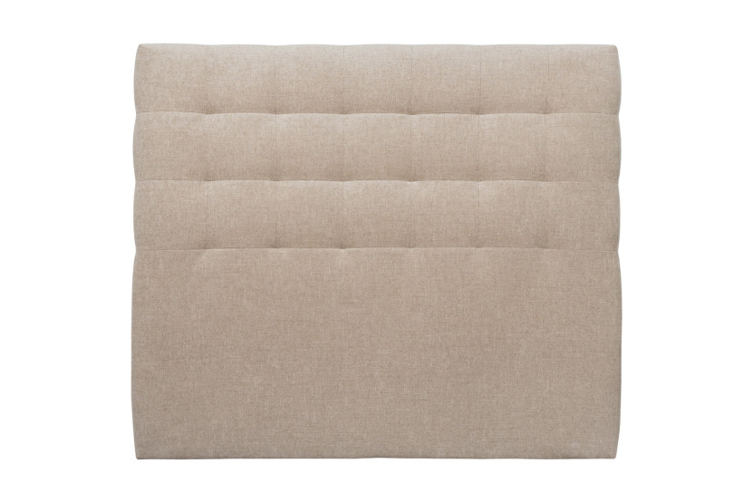 Tête de lit 160 cm Capitonnée - Tissu Toile Natté Beige Brun
