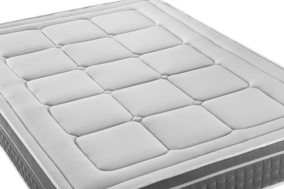 Pack lit complet 140x200 cm - Matelas + Sommier Blanc + 2 oreillers + Couette - Trente