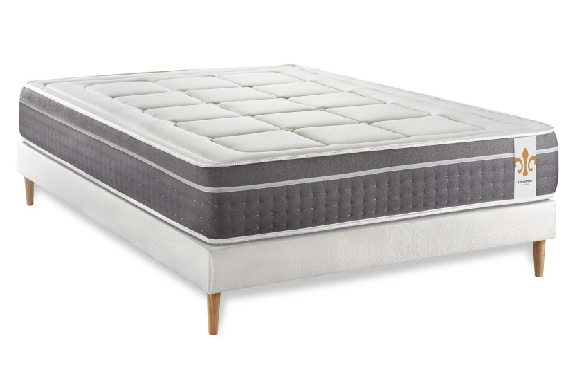 Ensemble Matelas Sommier 160x200 cm - Sommier Blanc (en kit) - Trente