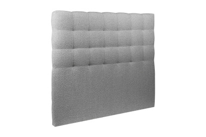 Tête de lit 140 cm Capitonnée - Tissu Bouclette Gris