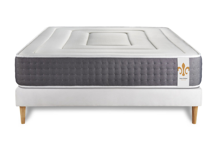 Ensemble Matelas Sommier 140x190 cm - Sommier Blanc (déjà monté) - Vingt-Six