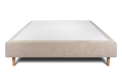 Sommier Tapissier 140x190 cm - H35 cm - Toile nattée - Beige brun
