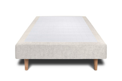 Sommier Tapissier 90x190 cm - H29 cm - Toile nattée - Beige clair