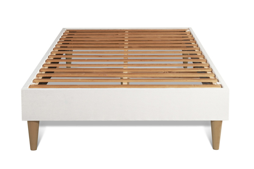 Ensemble Matelas Sommier 90x200 cm - Sommier Blanc (en kit) - Vingt-Quatre PLUS