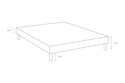 Sommier Tapissier 160x200 cm - H29 cm - Velours - Gris anthracite