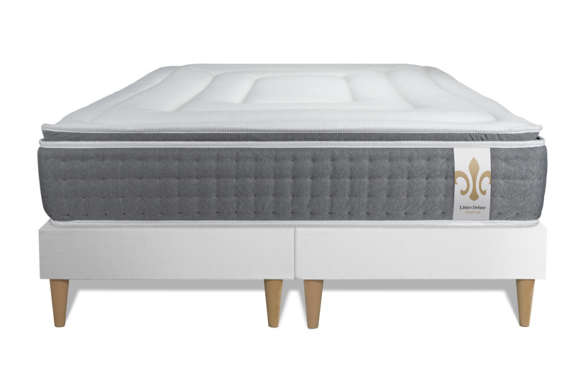 Ensemble Matelas Sommier 180x200 cm - 2 Sommiers Blanc - Vingt-Six PLUS