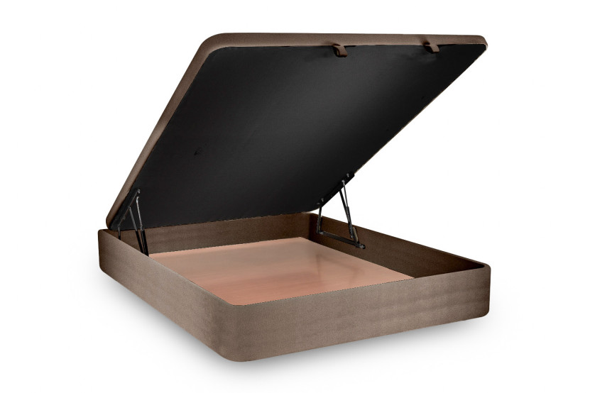 Sommier Coffre 160x200 cm - Velours - Taupe