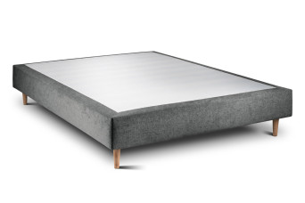 Sommier Tapissier 150x200 cm - H35 cm - Toile nattée - Gris anthracite