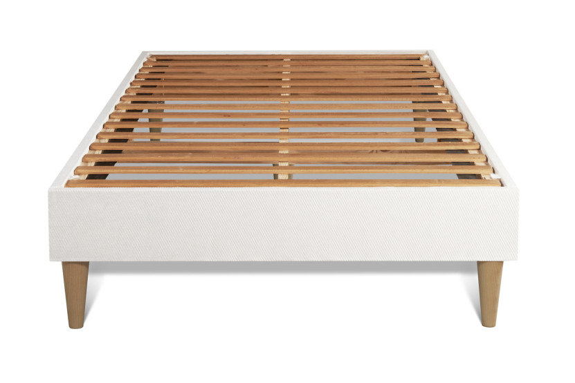 Ensemble Matelas Sommier 90x190 cm - Sommier Blanc (en kit) - Vingt-Quatre