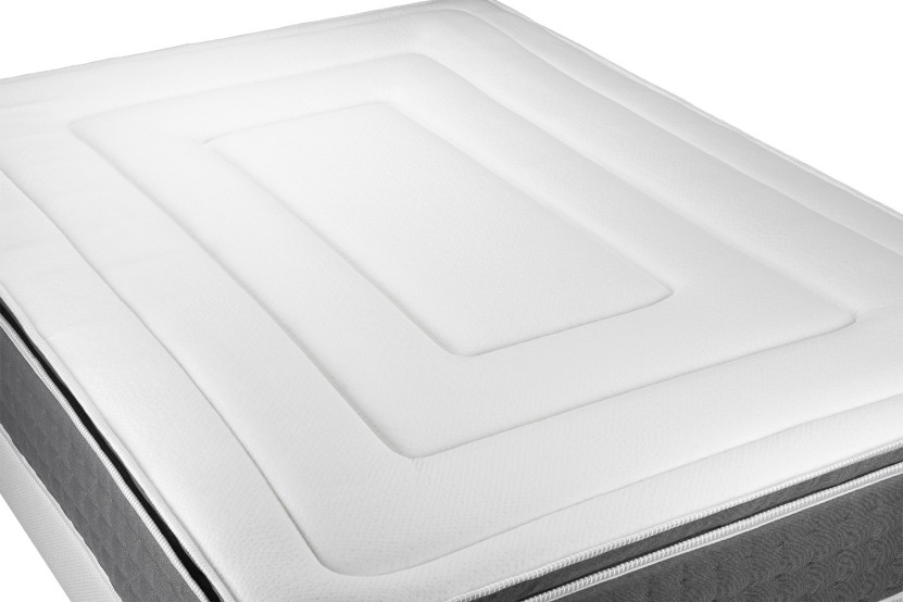 Pack lit complet 140x190 cm - Matelas + Sommier Gris + 2 oreillers + Couette - Vingt-Six PLUS