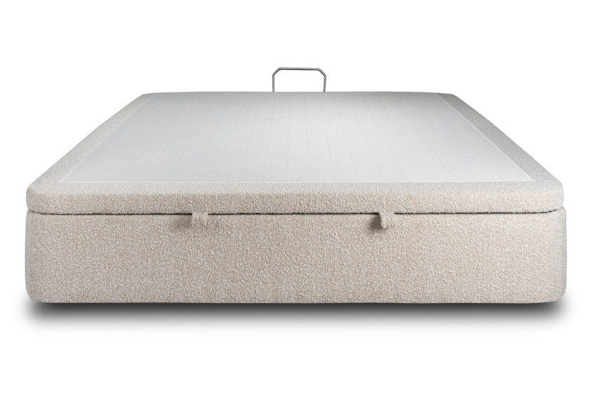 Sommier Coffre 160x200 cm - Bouclette - Beige clair