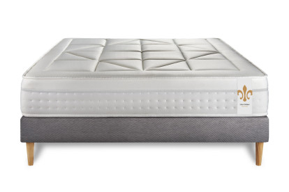 Ensemble Matelas Sommier 140x200 cm - Sommier Gris (déjà monté) - Vingt-Huit