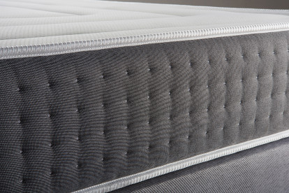 Ensemble Matelas Sommier 90x200 cm - Sommier Gris (en kit) - Vingt-Six