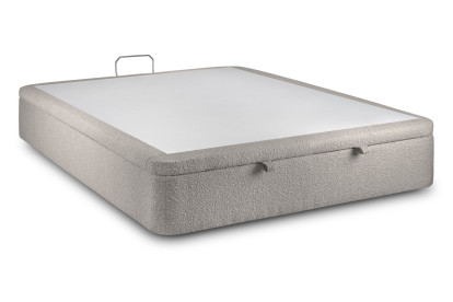 Sommier Coffre 140x190 cm - Bouclette - Gris