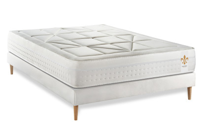 Ensemble Matelas Sommier 140x190 cm - Sommier Blanc (déjà monté) - Vingt-Huit