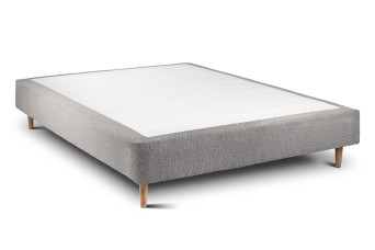 Sommier Tapissier 150x190 cm - H35 cm - Bouclette - Gris