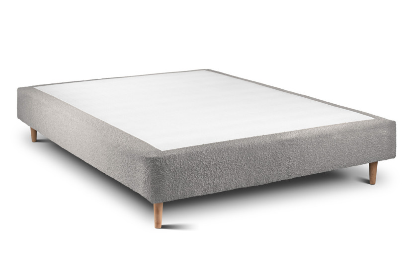 Sommier Tapissier 150x190 cm - H35 cm - Bouclette - Gris