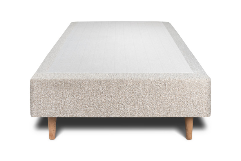 Sommier Tapissier 90x190 cm - H35 cm - Bouclette - Beige clair