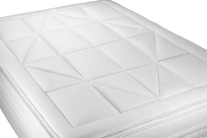 Ensemble Matelas Sommier 140x190 cm - Sommier Blanc (en kit) - Vingt-Huit PLUS