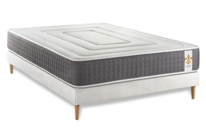 Ensemble Matelas Sommier 140x200 cm - Sommier Blanc (déjà monté) - Vingt-Six