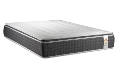 Pack lit complet 140x200 cm - Matelas + Sommier Blanc + 2 oreillers + Couette - Vingt-Six PLUS