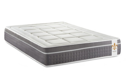 Pack lit complet 180x200 cm - Matelas + Sommier Blanc (en kit) + 2 oreillers + Couette - Trente