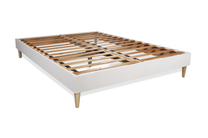 Ensemble Matelas Sommier 140x190 cm - Sommier Blanc (en kit) - Vingt-Huit PLUS