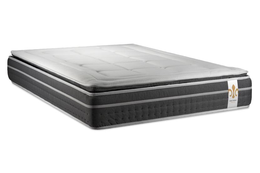 Pack lit complet 200x200 cm - Matelas + Sommier Blanc (en kit) + 2 oreillers + Couette - Trente PLUS