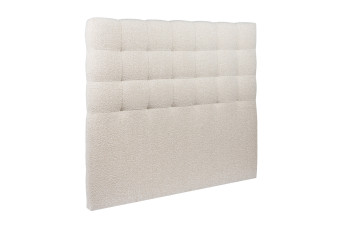 Tête de lit 160 cm Capitonnée - Tissu Bouclette Beige Clair