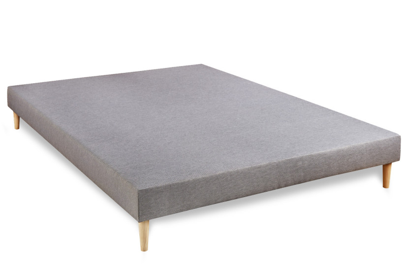 Ensemble Matelas Sommier 140x190 cm - Sommier Gris (déjà monté) - Trente PLUS