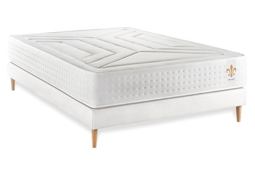 Ensemble Matelas Sommier 160x200 cm - Sommier Blanc (en kit) - Vingt-Quatre
