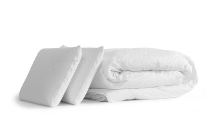 Pack lit complet 200x200 cm - Matelas + 2 Sommiers Blancs + 2 oreillers + Couette - Vingt-Quatre