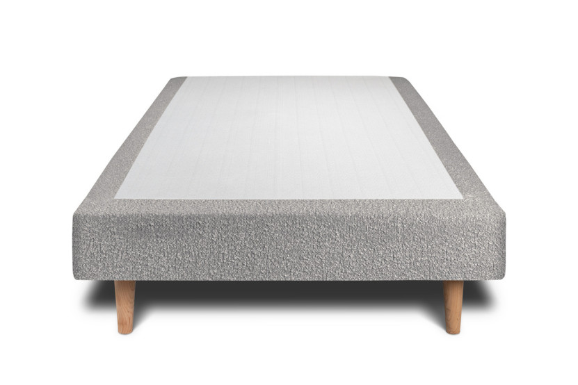 Sommier Tapissier 90x200 cm - H29 cm - Bouclette - Gris