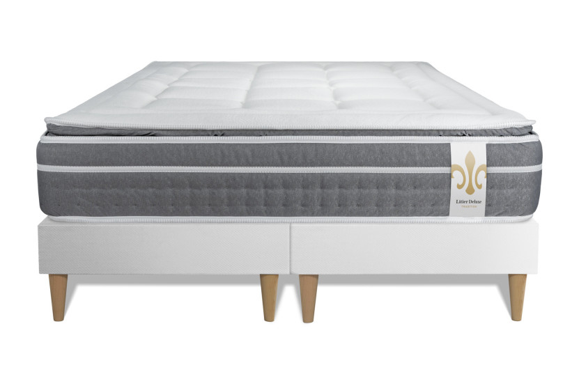 Ensemble Matelas Sommier 200x200 cm - 2 Sommiers Blanc - Trente PLUS
