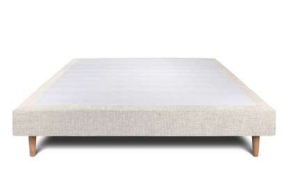 Sommier Tapissier 150x190 cm - H29 cm - Toile nattée - Beige clair