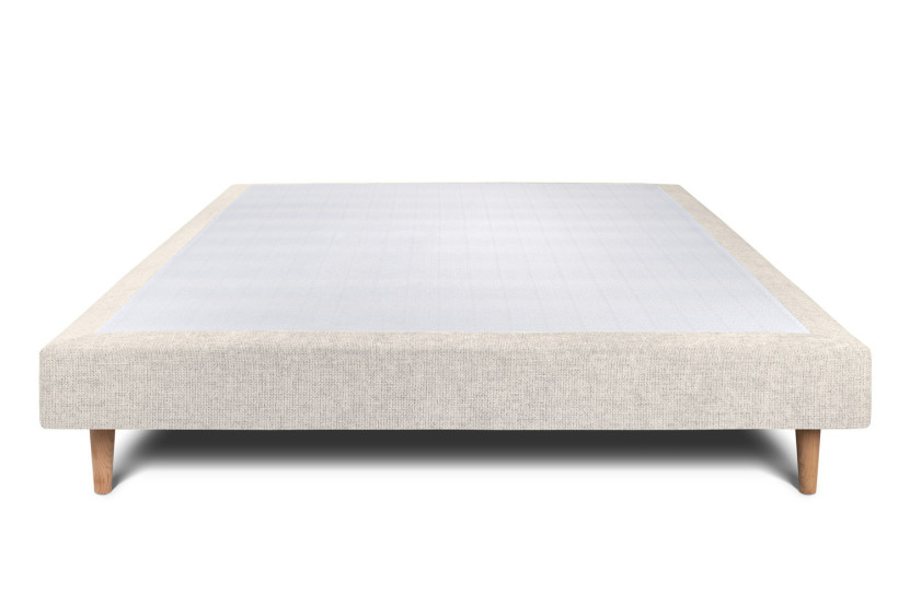 Sommier Tapissier 150x190 cm - H29 cm - Toile nattée - Beige clair