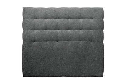 Tête de lit 135 cm Capitonnée - Tissu Toile Natté Gris Anthracite