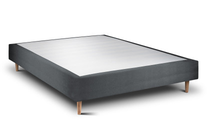 Sommier Tapissier 140x200 cm - H35 cm - Velours - Gris anthracite