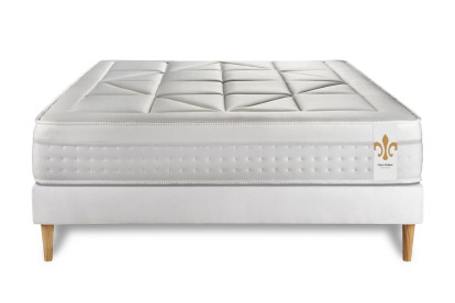 Ensemble Matelas Sommier 140x200 cm - Sommier Blanc (déjà monté) - Vingt-Huit