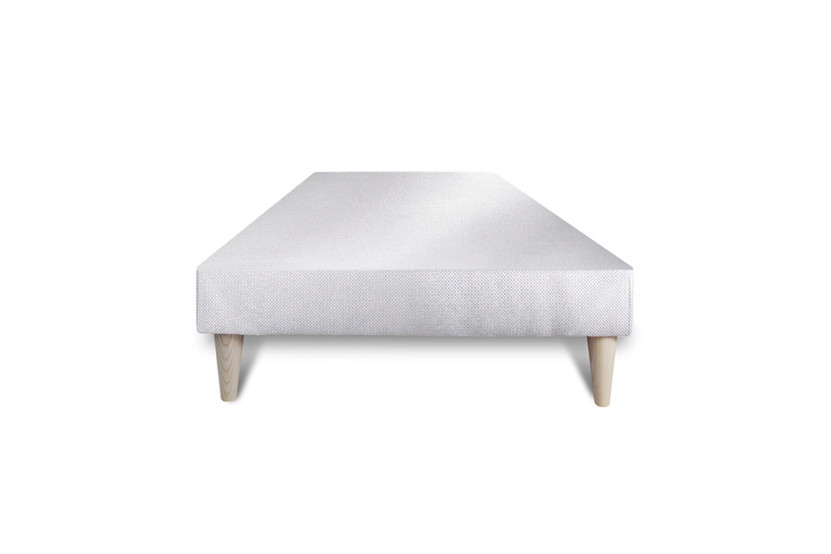 Ensemble Matelas Sommier 90x200 cm - Sommier Blanc (déjà monté) - Vingt-Six PLUS