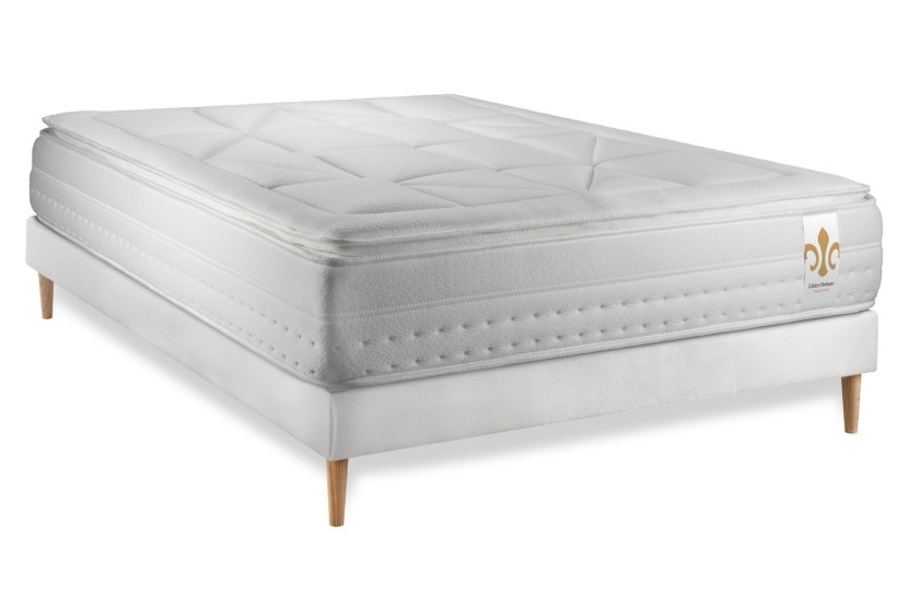 Ensemble Matelas Sommier 140x190 cm - Sommier Blanc (en kit) - Vingt-Huit PLUS