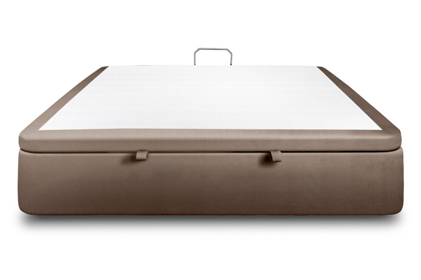 Sommier Coffre 140x200 cm - Velours - Taupe