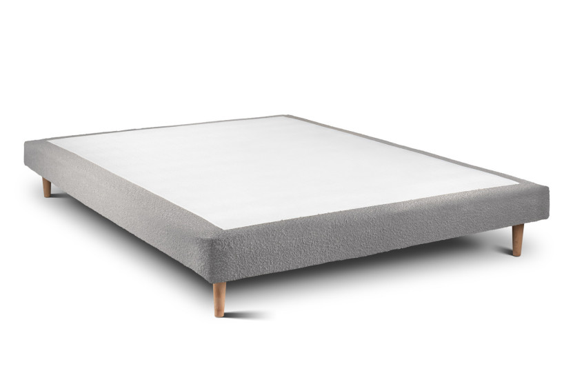 Sommier Tapissier 140x200 cm - H29 cm - Bouclette - Gris