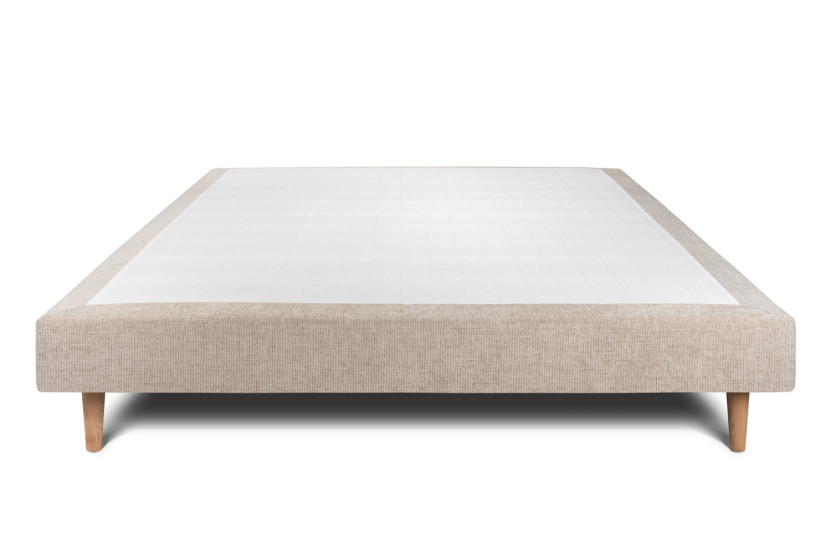 Sommier Tapissier 140x200 cm - H29 cm - Toile nattée - Beige brun