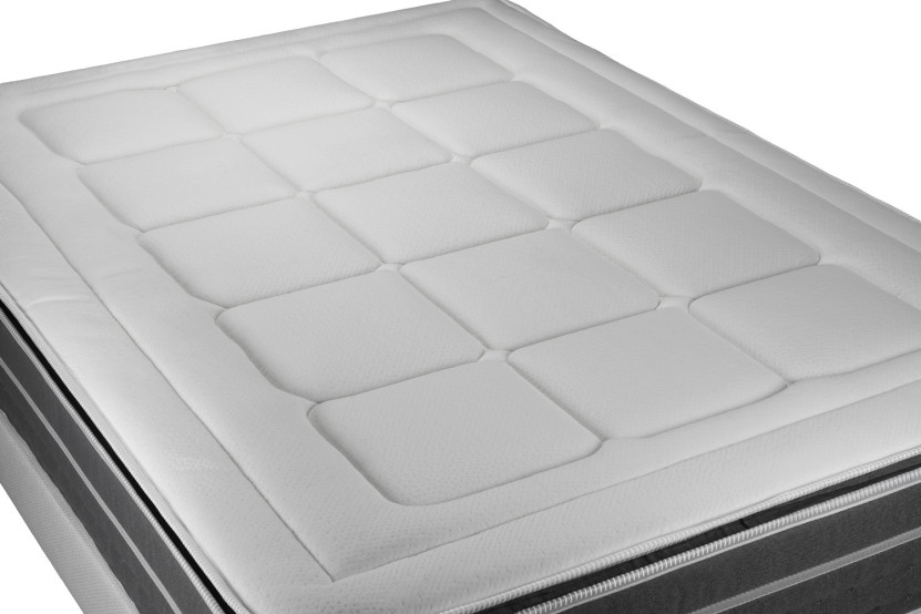 Ensemble Matelas Sommier 180x200 cm - 2 Sommiers Gris - Trente PLUS