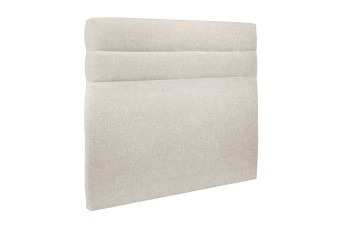 Tête de lit 140 cm Lignes - Tissu Toile Natté Beige Clair
