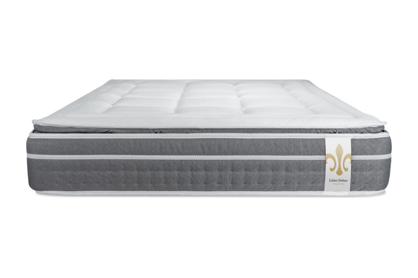Pack lit complet 140x190 cm - Matelas + Sommier Blanc + 2 oreillers + Couette - Trente PLUS